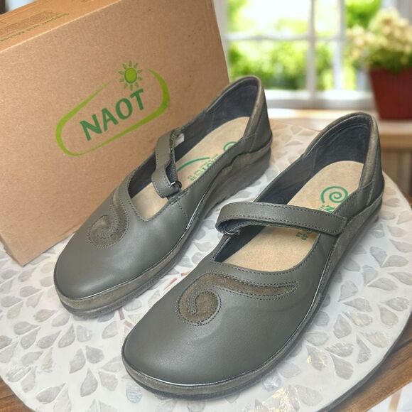 Naot Matai $199 Mary Jane Leather Suede EU 39 / US 8 New in Box – Cork/Latte Foo - Picture 6 of 13
